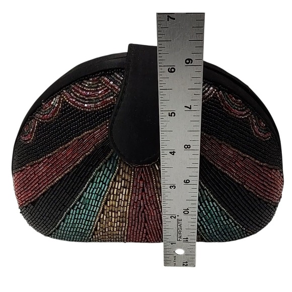 Bob Mackie Vintage Purse Glass Beaded Rainbow Dome Clutch Art Deco Boho SEE - Picture 13 of 13
